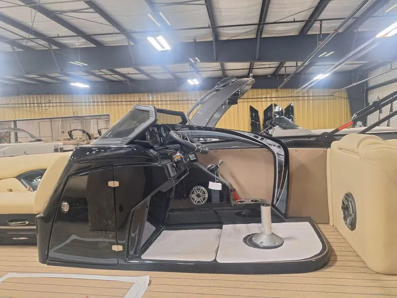 Detailed interior and helm area of a finished marine project